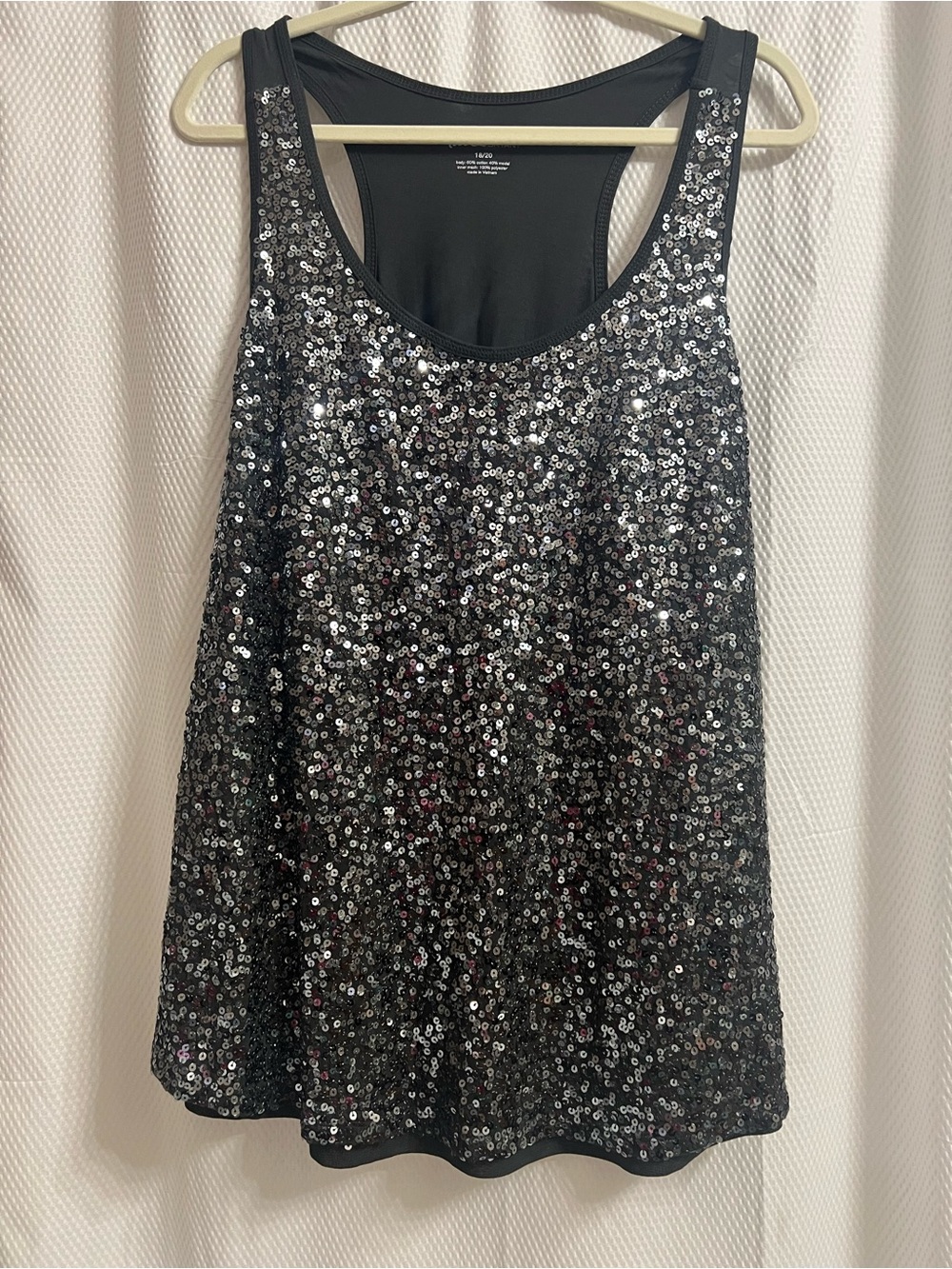 Lane Bryant Black Sequin Racerback Tank